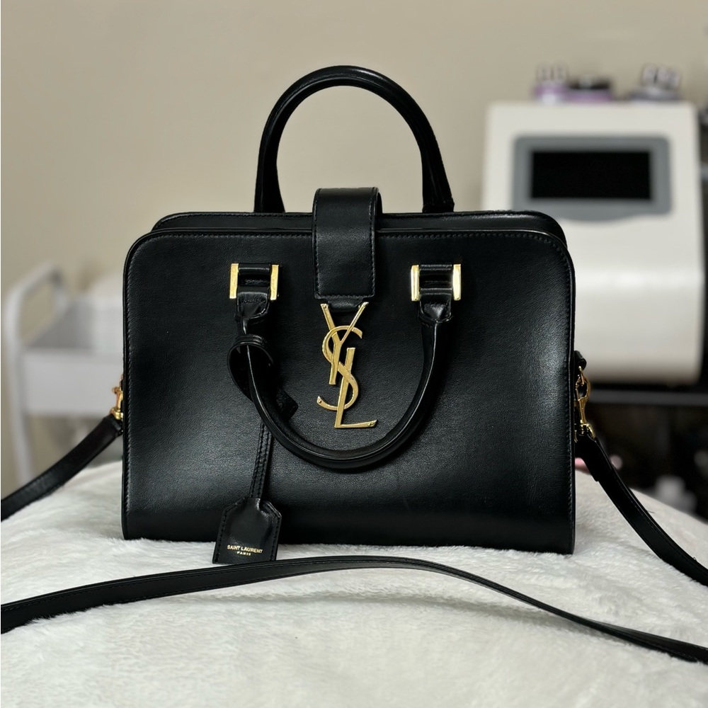 Saint Laurent Monogram Cabas Leather Baby Black